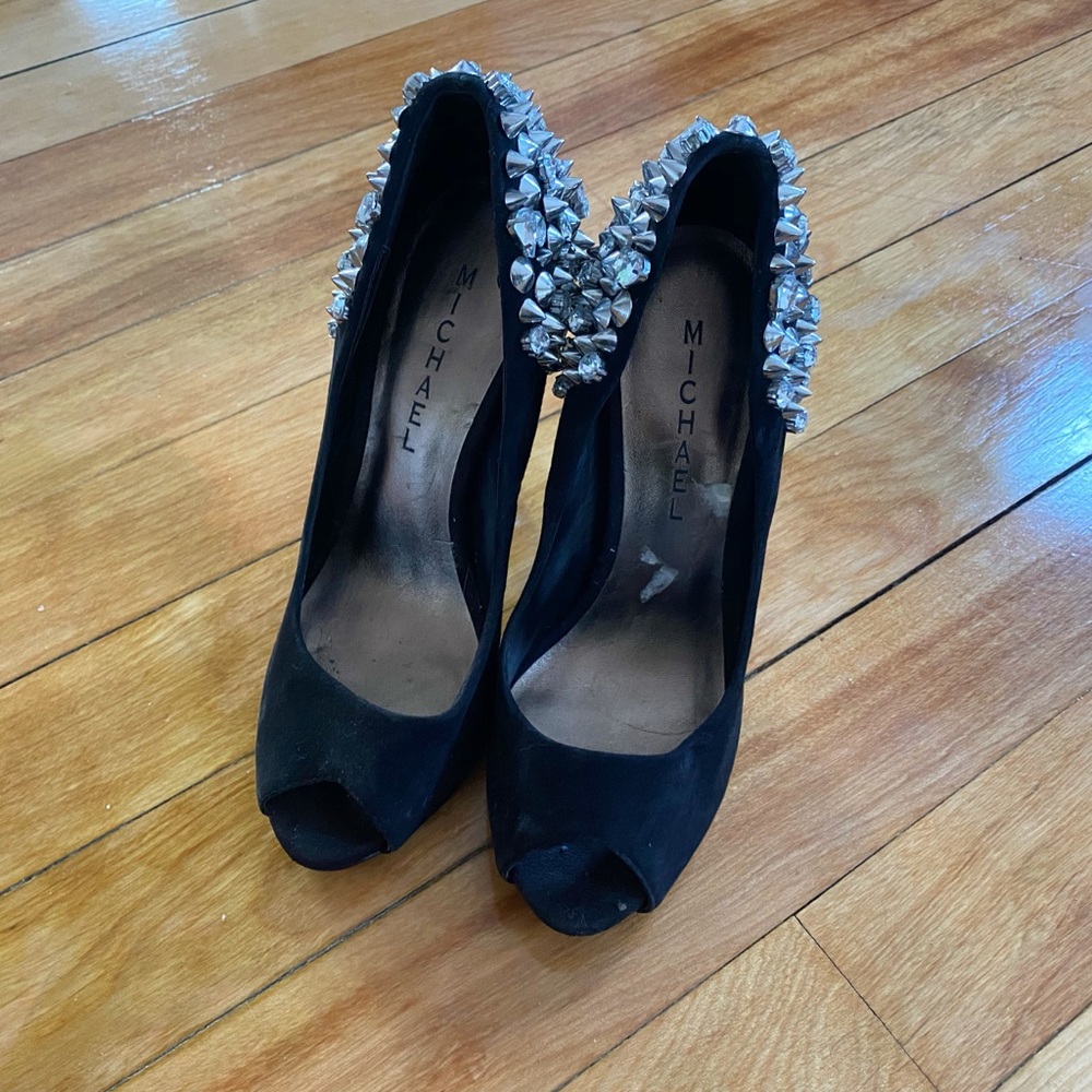 Michael Brand Rhinestone Open Toe Pump - Picture 3 of 4
